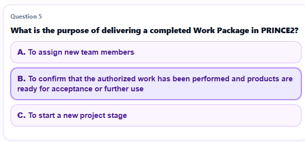 Selected Overall quiz answer with purple background