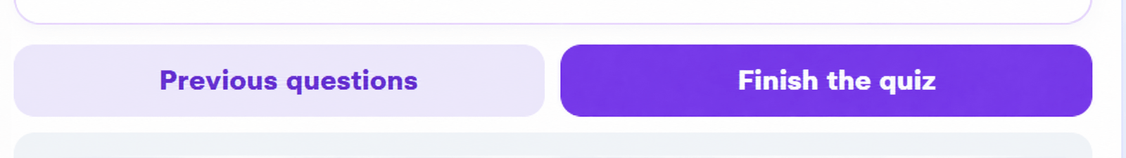 Previous questions and Finish the quiz buttons at the end of the Overall quiz