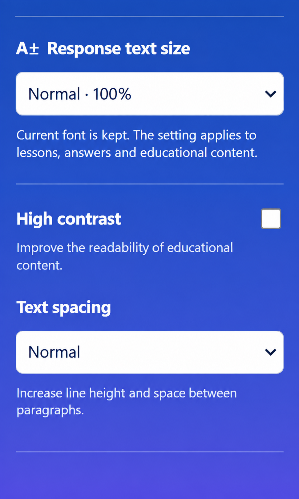5.2 Accessibility & text — improve legibility