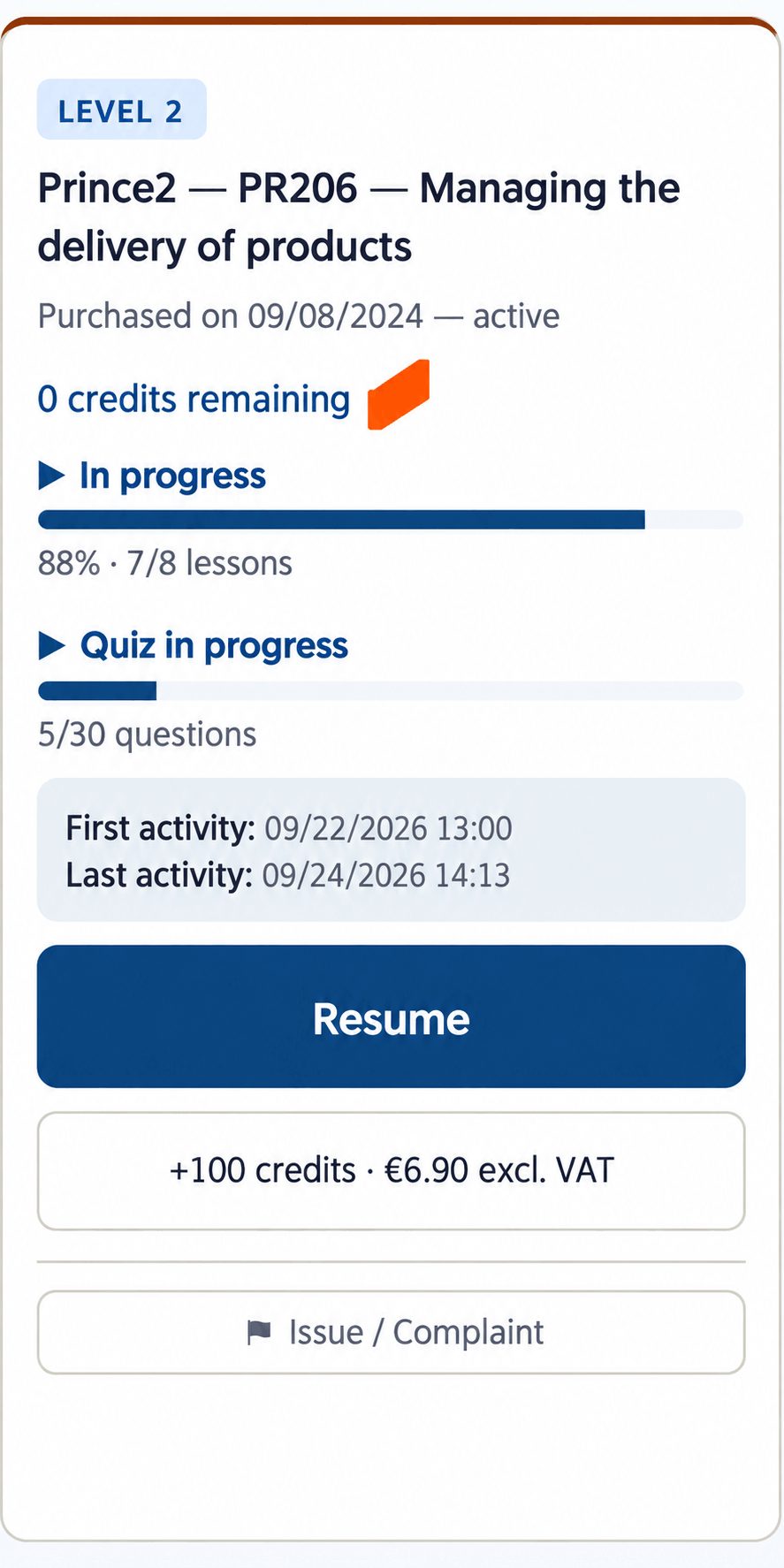 4.5 Top up a course